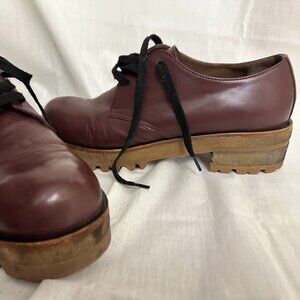 Marni Burgundy Leather Oxfornds